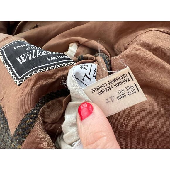 Vintage Brioni Wilkes Bashford Suit Jacket Silk Cashmere Brown Size 44L JP - Picture 15 of 15